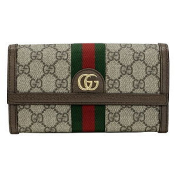 Gucci Wallet Supreme long canvas Sherry GG Ophidia brown - Picture 1 of 9